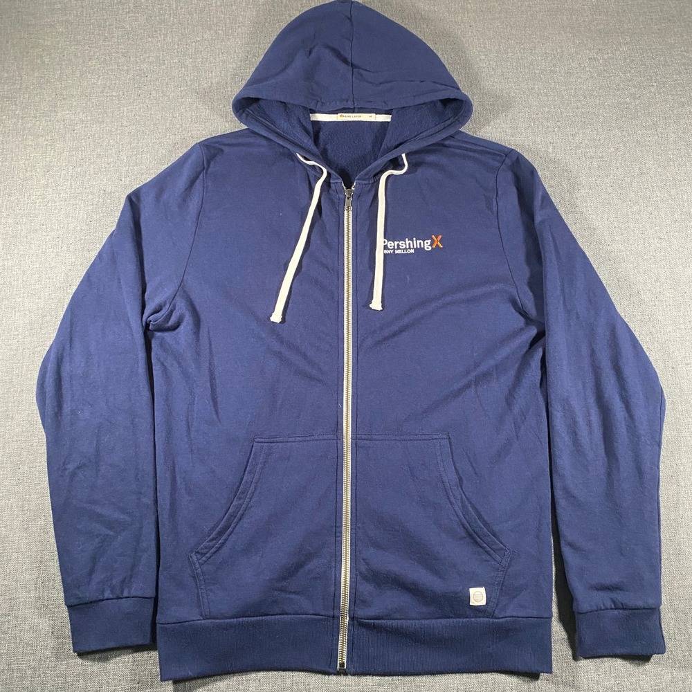 Marine Layer Zip Up Afternoon Hoodie Mens Medium Navy Blue Lightweight MLHZR-AG2